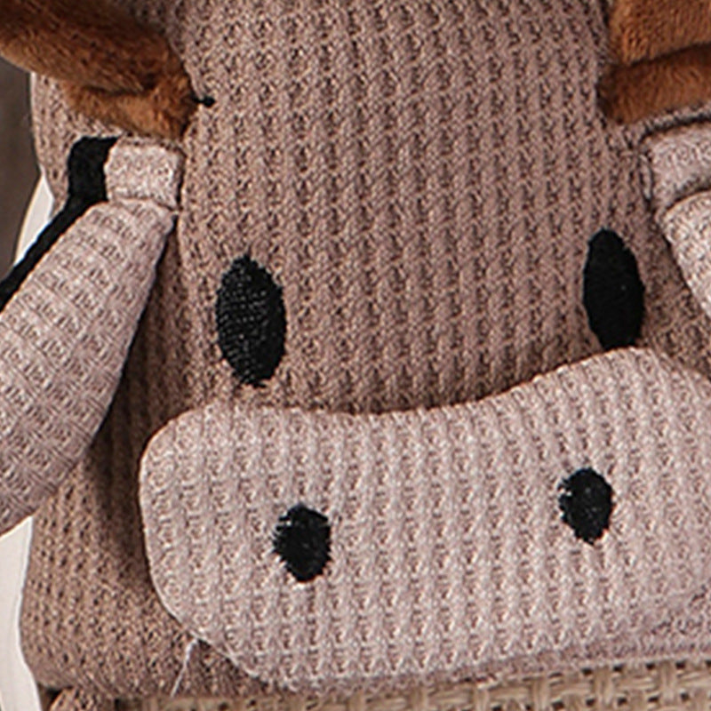 Cow Open Linen Slippers Winter Girls Can Wear At Home - KreovaKids