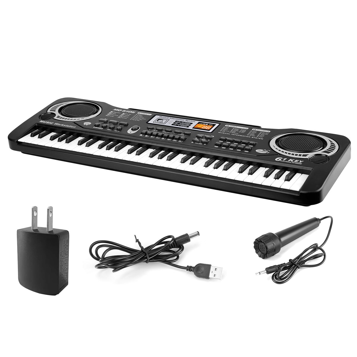61 Keys Digital Music Electronic Keyboard Electric Piano Musical Instrument Kids Learning Keyboard With Microphone For Beginners Kids Girls Boys Adults - KreovaKids