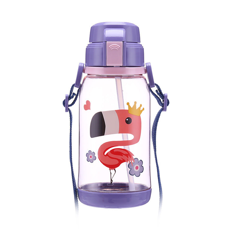 650ml Kids Water Bottle With Straw BPA Free Children Water Drinking Kettle Healthy Plastic Portable Sports Bottle - KreovaKids