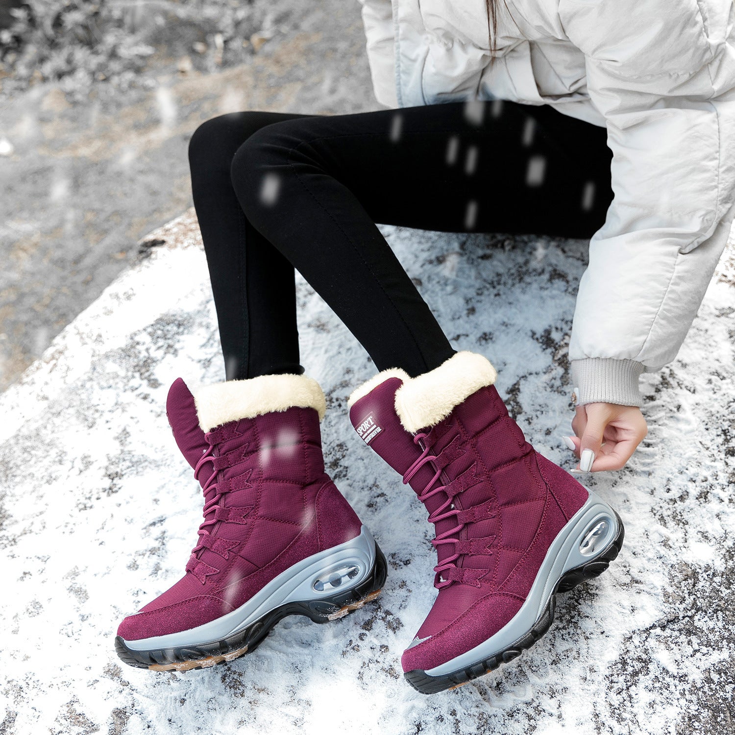 Snow Boots Girls Flat Heels - KreovaKids