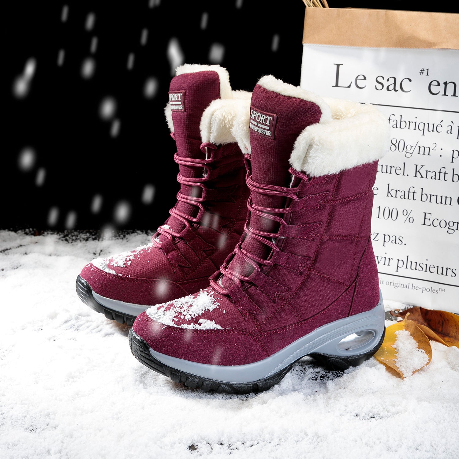 Snow Boots Girls Flat Heels - KreovaKids
