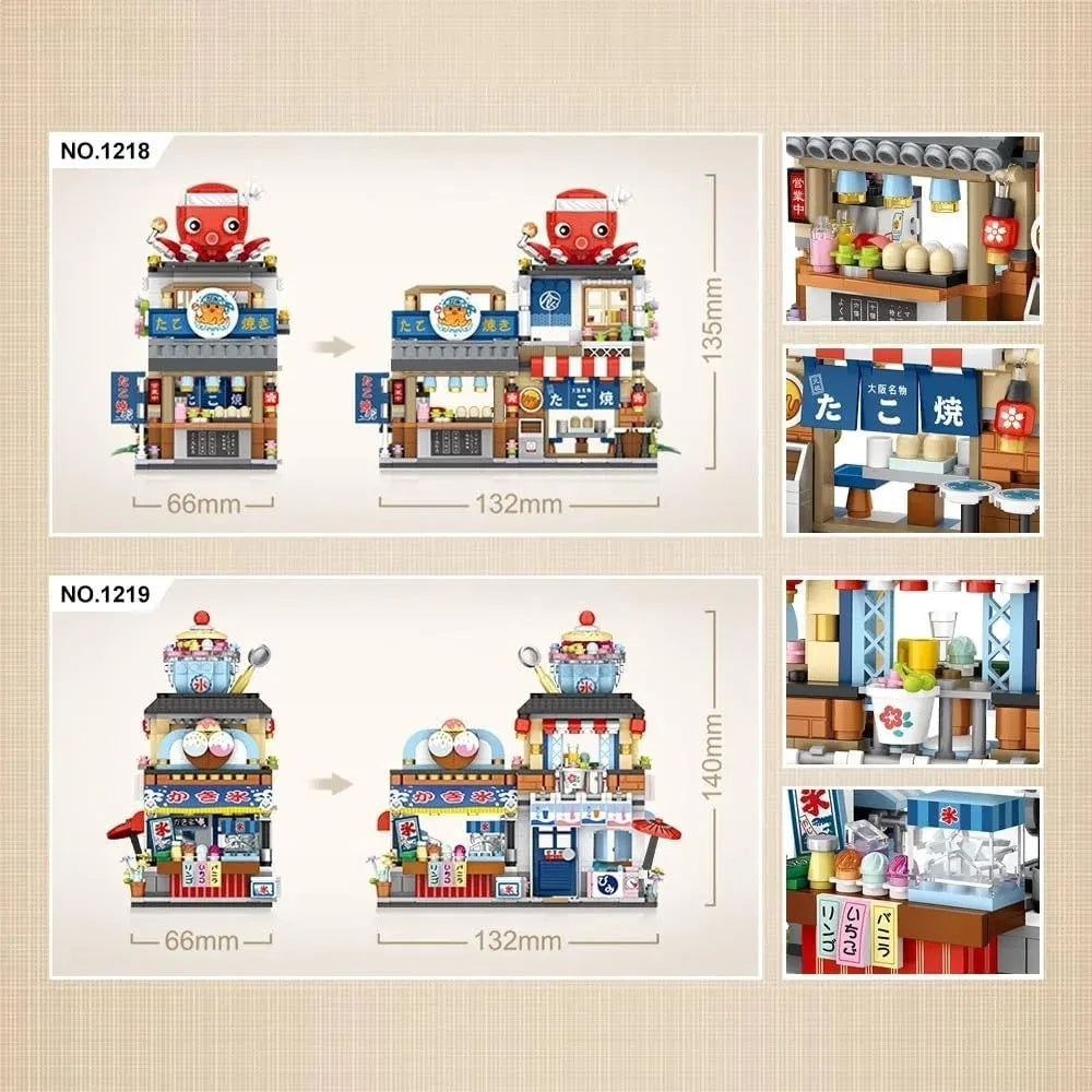 4 PACK Brick Building Set For Kids, 2969 PCS Building Blocks Kit Japanese Street Building Toy Set Gift For 6-15 Years Old Kid And Adult - KreovaKids
