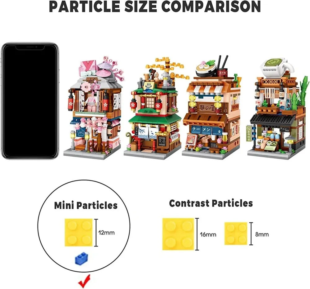 4 PACK Brick Building Set For Kids, 2969 PCS Building Blocks Kit Japanese Street Building Toy Set Gift For 6-15 Years Old Kid And Adult - KreovaKids
