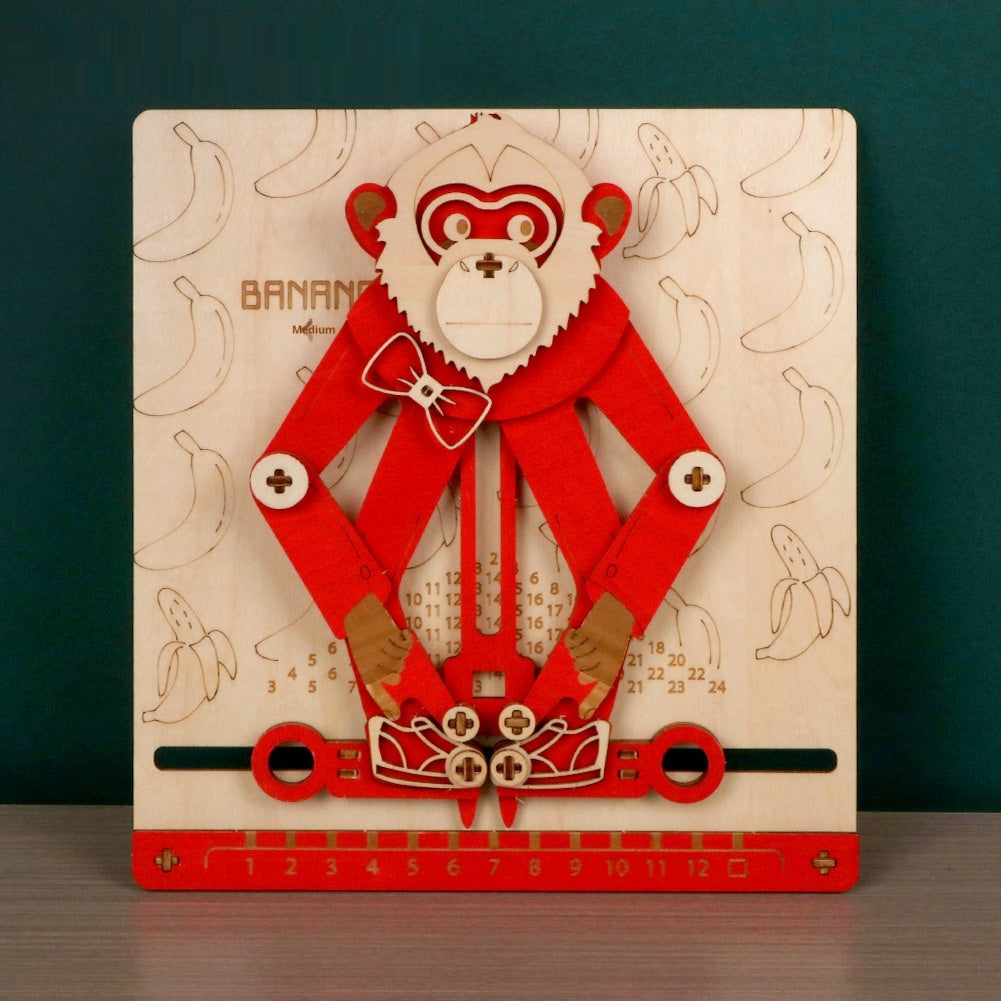 Monkey Wooden Mechanical Model Movable Assembled Children&
