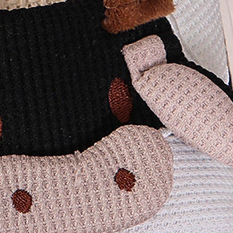 Cow Open Linen Slippers Winter Girls Can Wear At Home - KreovaKids
