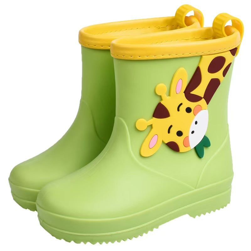 Removable Cartoon Giraffe Rain Shoes Boys And Girls Animal Pattern Rain Boots - KreovaKids