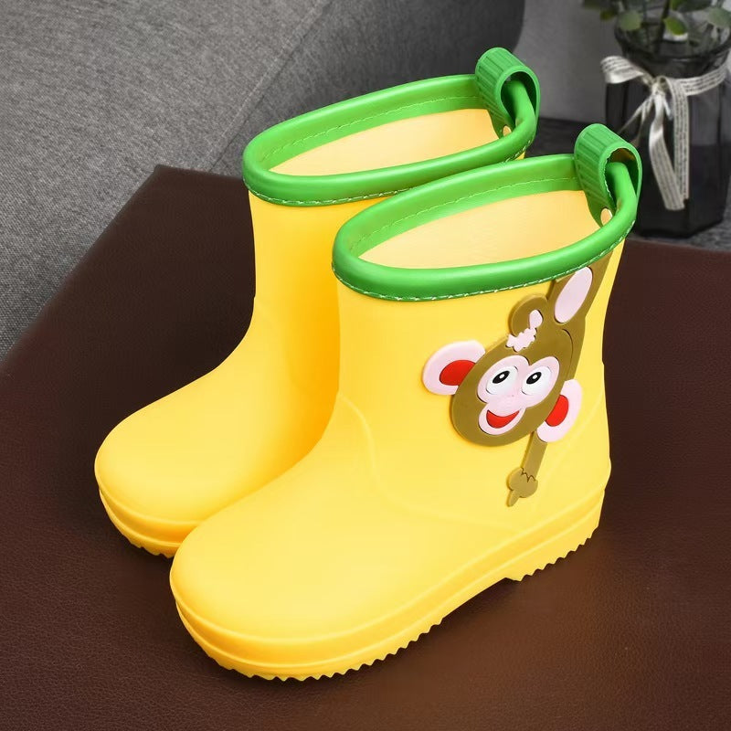 Removable Cartoon Giraffe Rain Shoes Boys And Girls Animal Pattern Rain Boots - KreovaKids