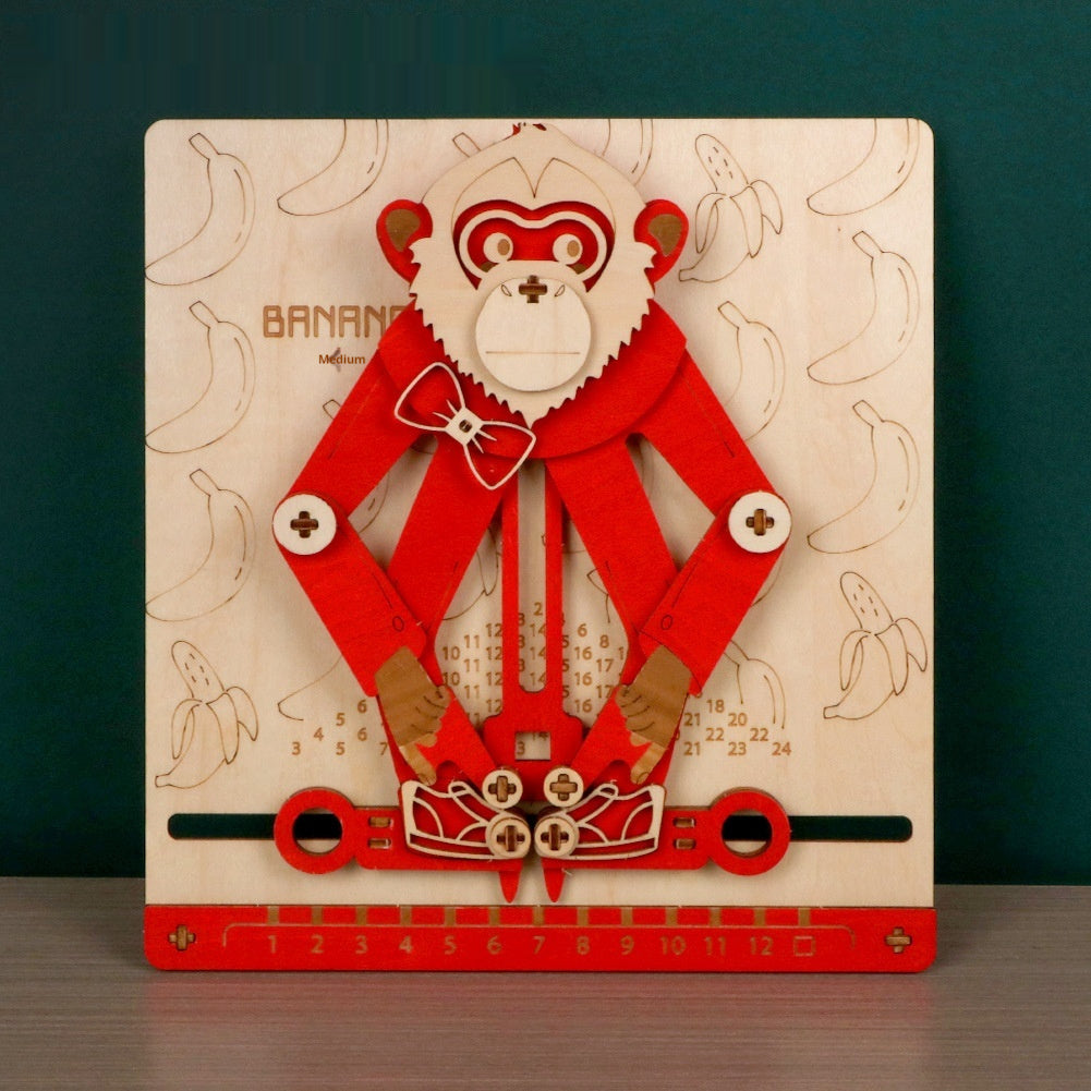 Monkey Wooden Mechanical Model Movable Assembled Children&