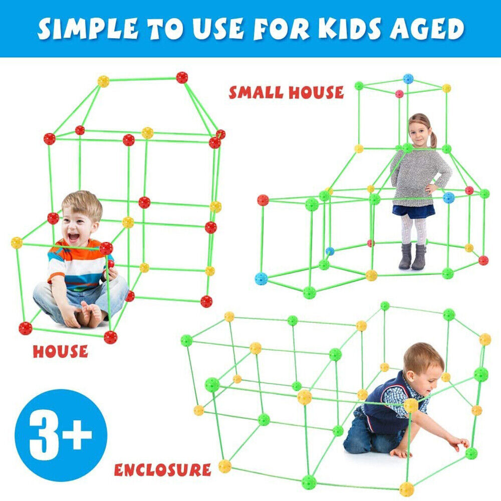 265Pcs DIY Build Your Own Den Set Children Present Tent Kids Funny Boy Girl Toys - KreovaKids