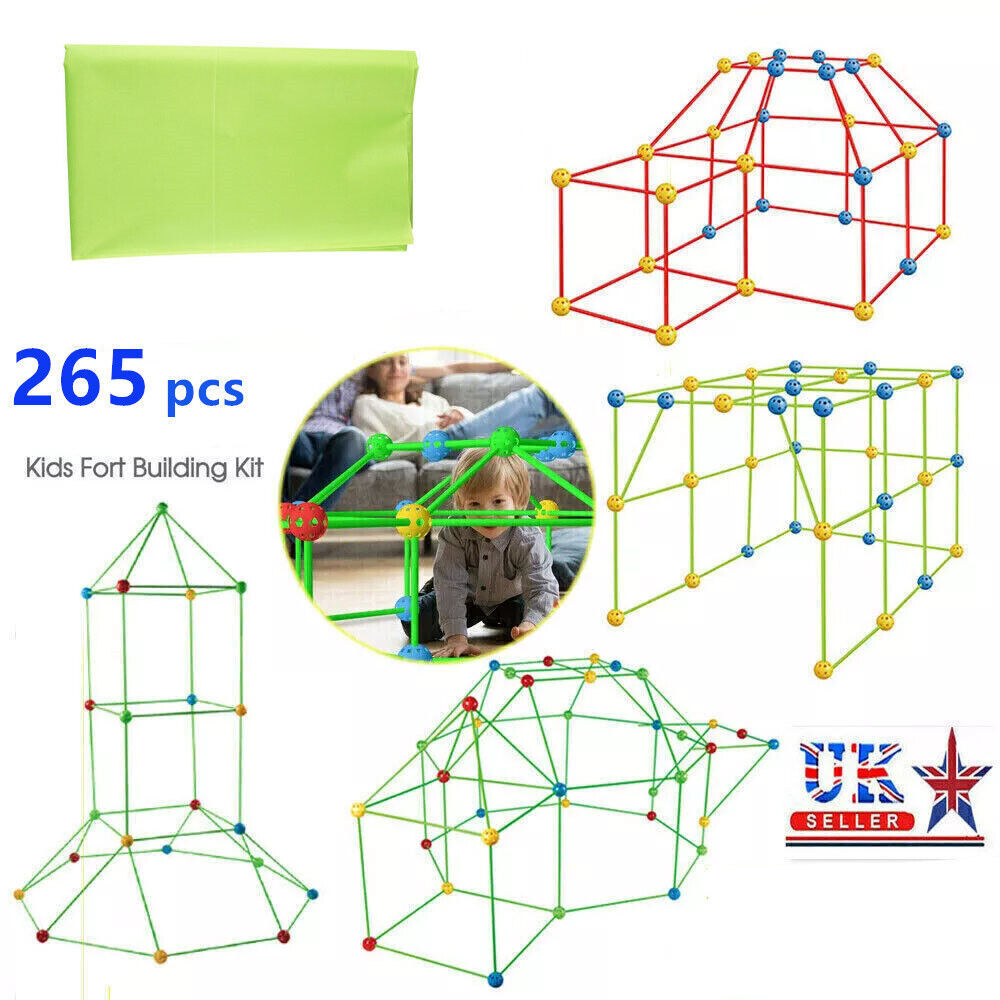 265Pcs DIY Build Your Own Den Set Children Present Tent Kids Funny Boy Girl Toys - KreovaKids