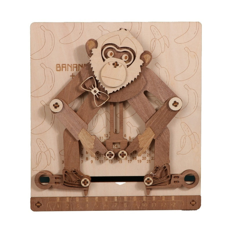 Monkey Wooden Mechanical Model Movable Assembled Children&