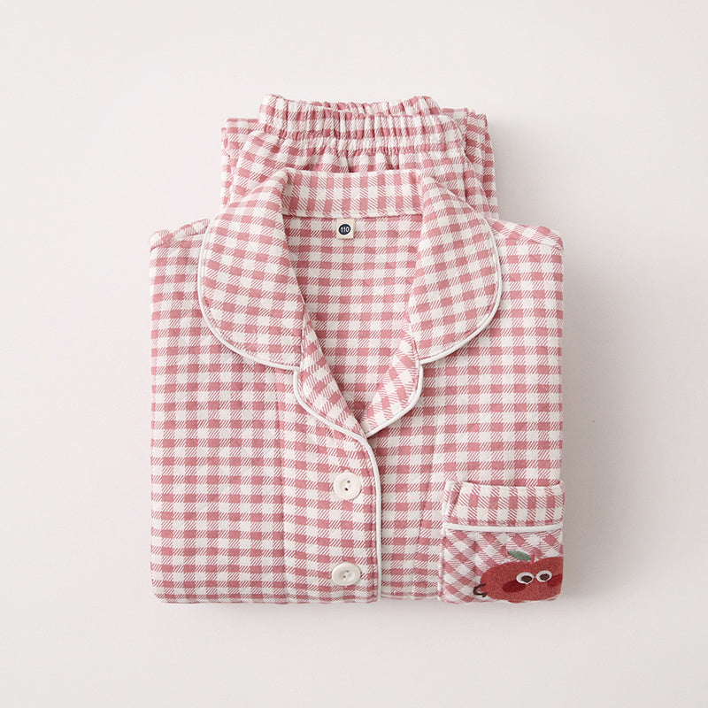 Autumn And Winter Cotton Thick Air Cotton Long Sleeved Pajamas For Girls And Boys - KreovaKids