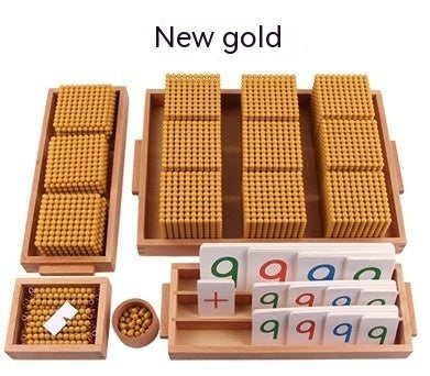 Decimal Bank Early Childhood Games Toy Montessori Gold Beaded - KreovaKids