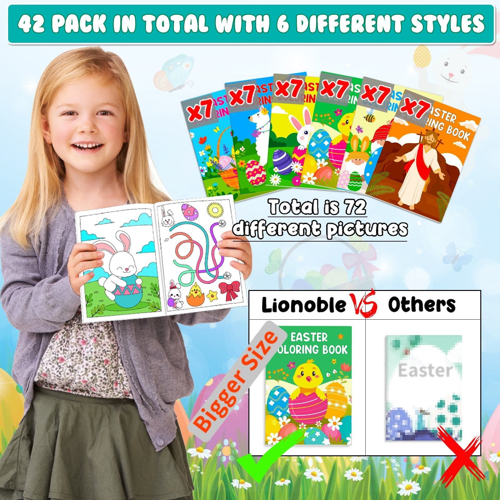 42-pack Easter Kids Colouring Book For Children Aged 4-8 And 8-12 Years Old - KreovaKids