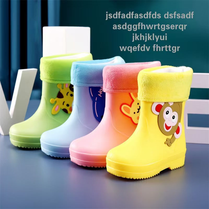 Removable Cartoon Giraffe Rain Shoes Boys And Girls Animal Pattern Rain Boots - KreovaKids