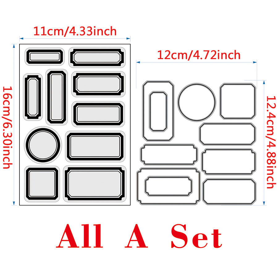 Contour Label Silicone Transparent Stamp - KreovaKids