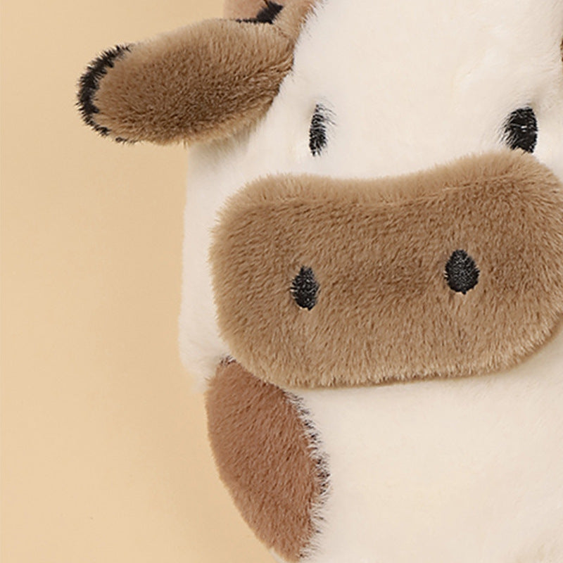 Cow Open Linen Slippers Winter Girls Can Wear At Home - KreovaKids