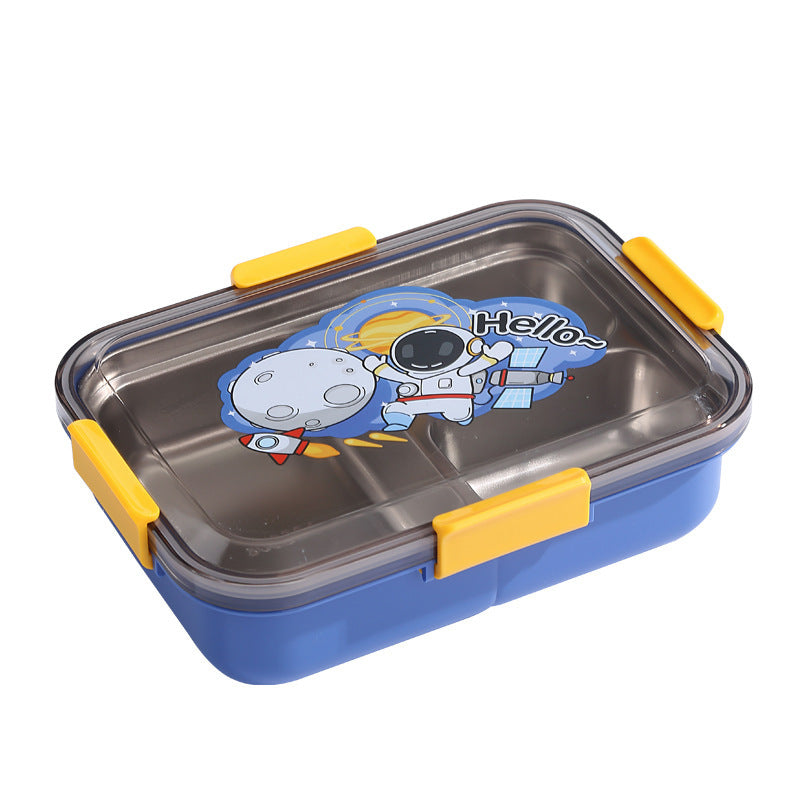 304 Stainless Steel Lunch Box Students Divided Into Lunch Box Three Grids - KreovaKids