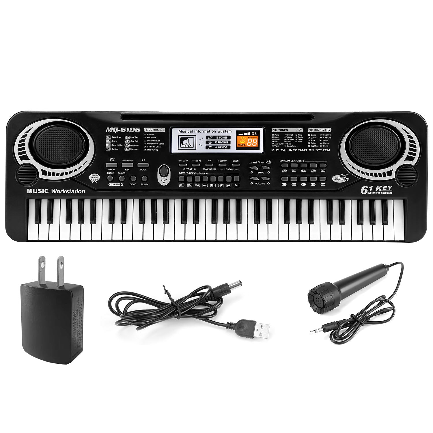 61 Keys Digital Music Electronic Keyboard Electric Piano Musical Instrument Kids Learning Keyboard With Microphone For Beginners Kids Girls Boys Adults - KreovaKids