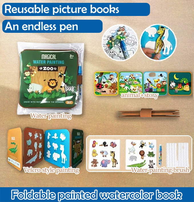 Magical Water Drawing Book, Repeatedly Colored Drawing Book, Children&