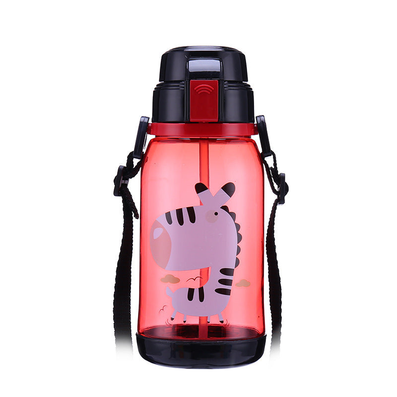650ml Kids Water Bottle With Straw BPA Free Children Water Drinking Kettle Healthy Plastic Portable Sports Bottle - KreovaKids