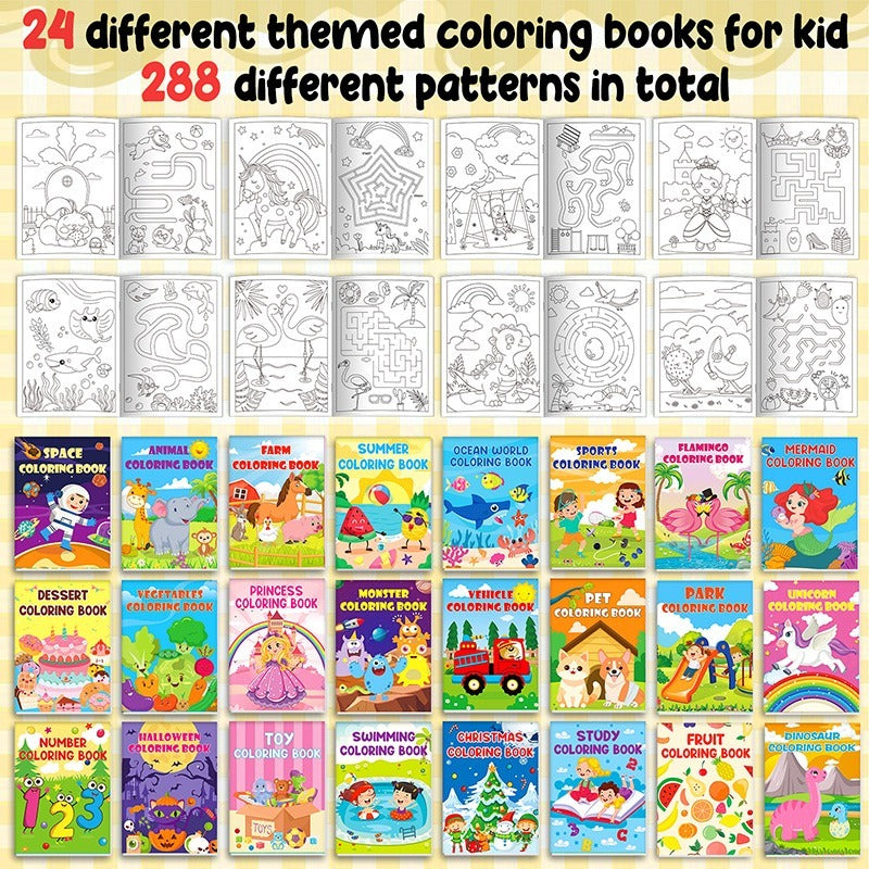 24-pack Maze Puzzle Books For Children Aged 6-12 - 50 Challenging Levels And Fun Themes To Develop Problem-solving And Logical Thinking Skills, Perfect Gifts For Birthdays, School And Travel Activitie - KreovaKids