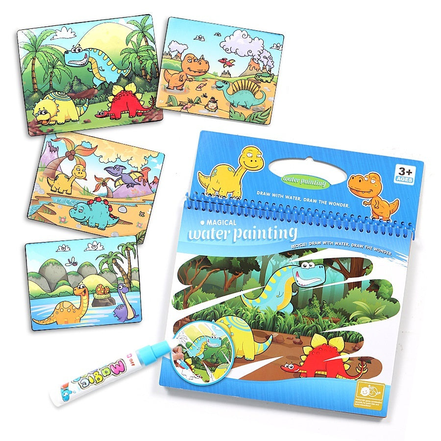 Early Education Clear Water Painting Life Common Sense Digital English Anime Water Album Graffiti Water Painting Book Color Filling Color Applying Books - KreovaKids