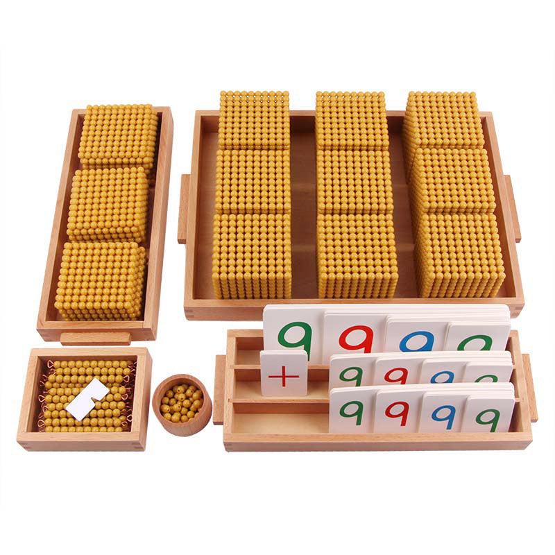 Decimal Bank Early Childhood Games Toy Montessori Gold Beaded - KreovaKids