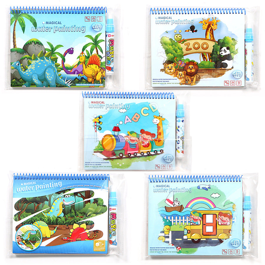 Early Education Clear Water Painting Life Common Sense Digital English Anime Water Album Graffiti Water Painting Book Color Filling Color Applying Books - KreovaKids