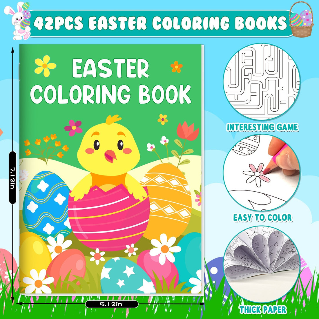 42-pack Easter Kids Colouring Book For Children Aged 4-8 And 8-12 Years Old - KreovaKids