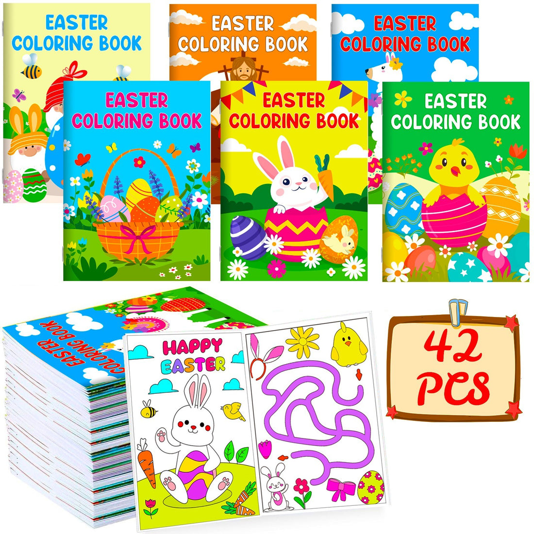 42-pack Easter Kids Colouring Book For Children Aged 4-8 And 8-12 Years Old - KreovaKids