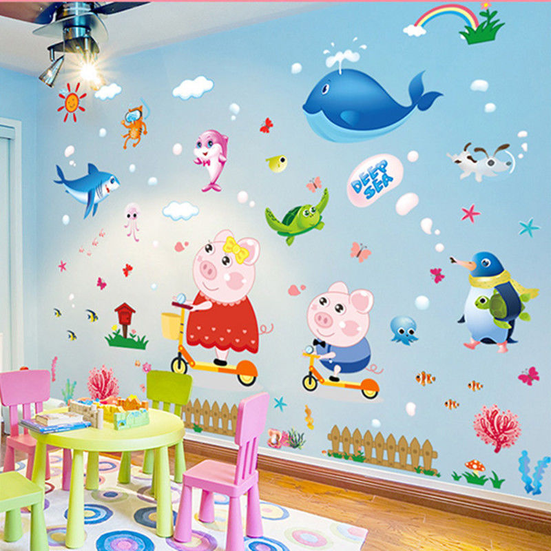 Cartoon Animal Wall Stickers Children&