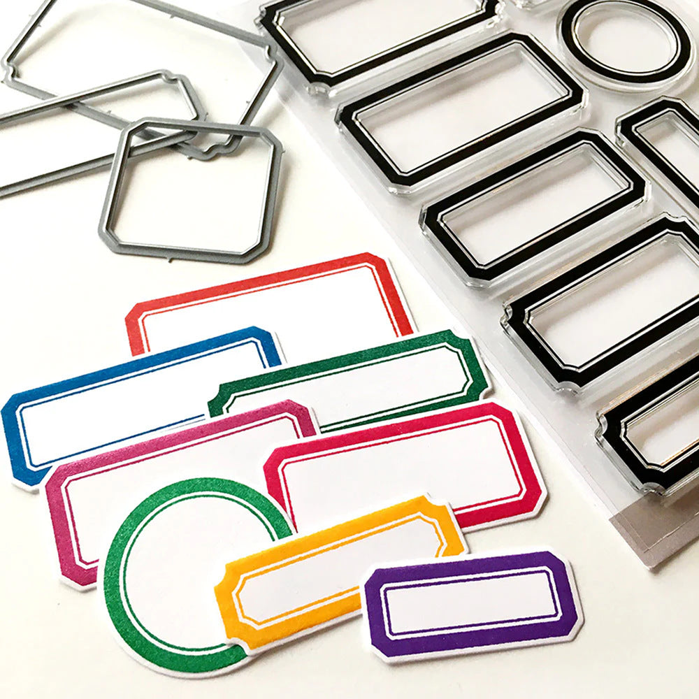 Contour Label Silicone Transparent Stamp - KreovaKids