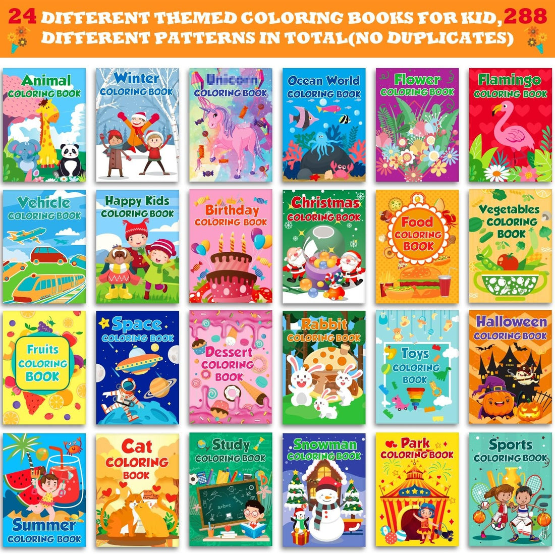 24 Sets Of Small Coloring Books For Children, Suitable For Children Aged 4-8 And 8-12 Years Old - KreovaKids